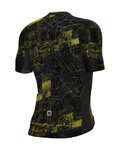 ALÉ Cyklistický dres s krátkym rukávom - PR-E TOWN - čierna/žltá