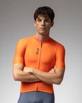 ALÉ Cyklistický dres s krátkym rukávom - COLOR BLOCK PRAGMA - oranžová