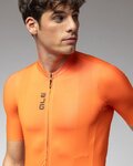 ALÉ Cyklistický dres s krátkym rukávom - COLOR BLOCK PRAGMA - oranžová