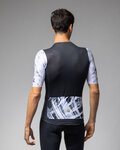 ALÉ Cyklistický dres s krátkym rukávom - PALM PR-E - čierna/biela