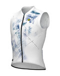 ALÉ Cyklistický dres bez rukávov - MIRROR PR-E - biela/modrá