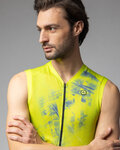 ALÉ Cyklistický dres bez rukávov - MIRROR PR-E - žltá