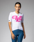 ALÉ Cyklistický dres s krátkym rukávom - SAUVAGE PR-E - biela/ružová