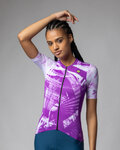 ALÉ Cyklistický dres s krátkym rukávom - PALM PR-E - cyklamenová/biela