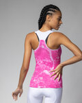 ALÉ Cyklistický dres bez rukávov - MARBLE PRAGMA - ružová/biela