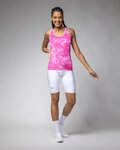 ALÉ Cyklistický dres bez rukávov - MARBLE PRAGMA - ružová/biela
