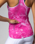 ALÉ Cyklistický dres bez rukávov - MARBLE PRAGMA - ružová/biela