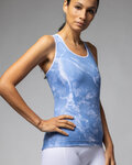 ALÉ Cyklistický dres bez rukávov - MARBLE PRAGMA - svetlo modrá/biela