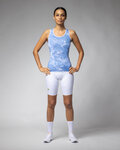 ALÉ Cyklistický dres bez rukávov - MARBLE PRAGMA - svetlo modrá/biela
