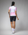 ALÉ Cyklistický dres s krátkym rukávom - FOLLOW ME PR-E - biela/ružová