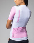 ALÉ Cyklistický dres s krátkym rukávom - FOLLOW ME PR-E - biela/ružová