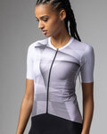 ALÉ Cyklistický dres s krátkym rukávom - SPRINTER R-EV1 - biela/fialová/šedá