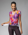 ALÉ Cyklistické tričko s krátkym rukávom - LILIUM INTIMO - biela/fialová/červená/oranžová
