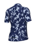 ALÉ Cyklistický dres s krátkym rukávom - FLOWER PRAGMA - biela/modrá