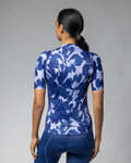 ALÉ Cyklistický dres s krátkym rukávom - FLOWER PRAGMA - biela/modrá