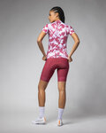 ALÉ Cyklistický dres s krátkym rukávom - FLOWER PRAGMA - biela/červená