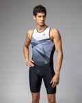 ALÉ Cyklistická kombinéza - HORIZON TRIATHLON - biela/šedá/čierna