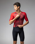 ALÉ Cyklistická kombinéza - BEYOND TRIATHLON - červená/čierna