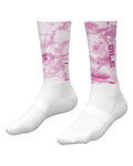 ALÉ Cyklistické ponožky klasické - TYPHOON - ružová/biela