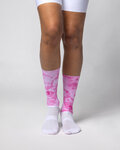 ALÉ Cyklistické ponožky klasické - TYPHOON - ružová/biela