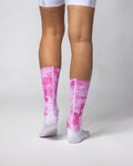 ALÉ Cyklistické ponožky klasické - TYPHOON - ružová/biela