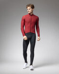 ALÉ Cyklistický dres s dlhým rukávom zimný - PRAGMA FONDO 3.0 - červená