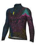 ALÉ Cyklistický dres s dlhým rukávom zimný - PRAGMA ZANZIBAR - čierna/viacfarebná