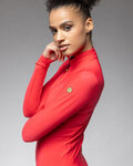 ALÉ Cyklistický dres s dlhým rukávom zimný - PRAGMA FONDO 3.0 LADY - červená