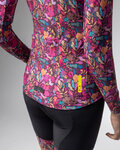 ALÉ Cyklistický dres s dlhým rukávom zimný - PRAGMA FLOWERY LADY - ružová/viacfarebná