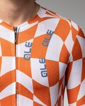 ALÉ Cyklistický dres s krátkym rukávom - PR-E MULTIVERSO 2.0 - biela/oranžová