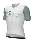 ALÉ Cyklistický dres s krátkym rukávom - PR-E MEGABYTE 2.0 - biela/modrá