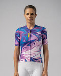 ALÉ Cyklistický dres s krátkym rukávom - SMOOTHIE - fialová/modrá