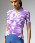 ALÉ Cyklistický dres s krátkym rukávom - TECHNO PR-E - biela/fialová