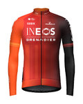 GOBIK Cyklistický dres s dlhým rukávom zimný - HYDER INEOS GRENADIERS 2024 - červená/oranžová
