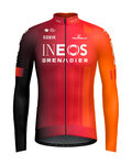 GOBIK Cyklistický dres s dlhým rukávom zimný - HYDER INEOS GRENADIERS 2025 - oranžová/červená
