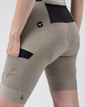 GOBIK Cyklistické nohavice krátke s trakmi - GRIT 3.0 - béžová