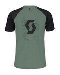 SCOTT Cyklistické tričko s krátkym rukávom - ICON RAGLAN - zelená/čierna