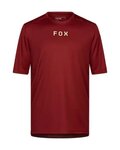 FOX Cyklistický dres s krátkym rukávom - RANGER WORDMARK - červená