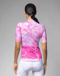 ALÉ Cyklistický dres s krátkym rukávom - MARBLE PR-E - biela/ružová
