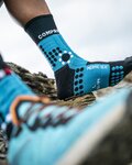 COMPRESSPORT Cyklistické ponožky klasické - PRO RACING WINTER TRAIL - svetlo modrá/modrá