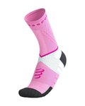 COMPRESSPORT Cyklistické ponožky klasické - ULTRA TRAIL SOCKS V2.0 - ružová