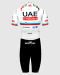PISSEI Cyklistická kombinéza - UAE TEAM EMIRATES 2024 SLOVENIA CHAMPION - biela/čierna