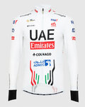 PISSEI Cyklistický dres s dlhým rukávom zimný - UAE TEAM EMIRATES 2024 - biela
