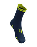 COMPRESSPORT Cyklistické ponožky klasické - PRO RACING V4.0 RUN HIGH - modrá/žltá