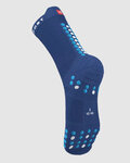 COMPRESSPORT Cyklistické ponožky klasické - PRO RACING V4.0 RUN HIGH - modrá