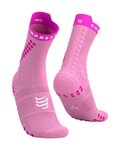 COMPRESSPORT Cyklistické ponožky klasické - PRO RACING SOCKS V4.0 TRAIL - ružová