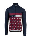 AGU Cyklistický dres s dlhým rukávom zimný - SIX6 DOT WINTER - modrá/bordová