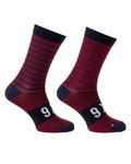 AGU Cyklistické ponožky klasické - SIX6 MERINO - modrá/bordová