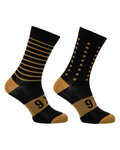 AGU Cyklistické ponožky klasické - SIX6 MERINO - hnedá/čierna