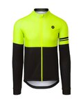 AGU Cyklistický dres s dlhým rukávom zimný - DUO WINTER - čierna/žltá